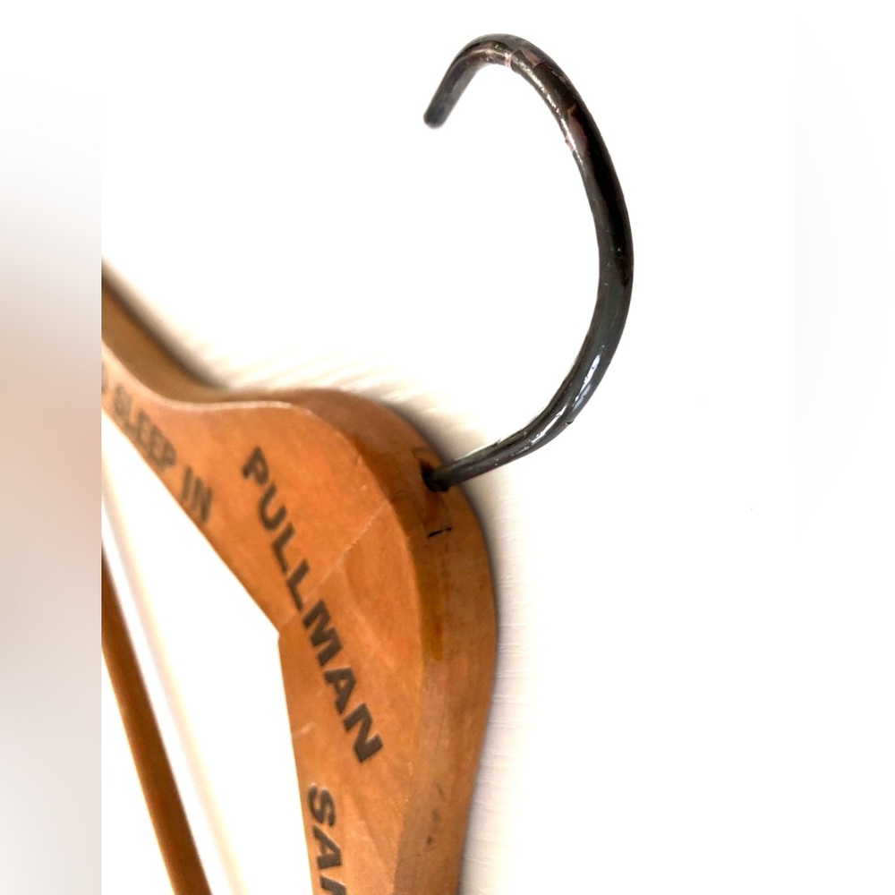 Vintage Pullman Railroad train Car Clothes Hanger with tag line. - Picture 9 of 13